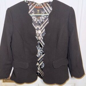 Zara Black Scalloped Blazer